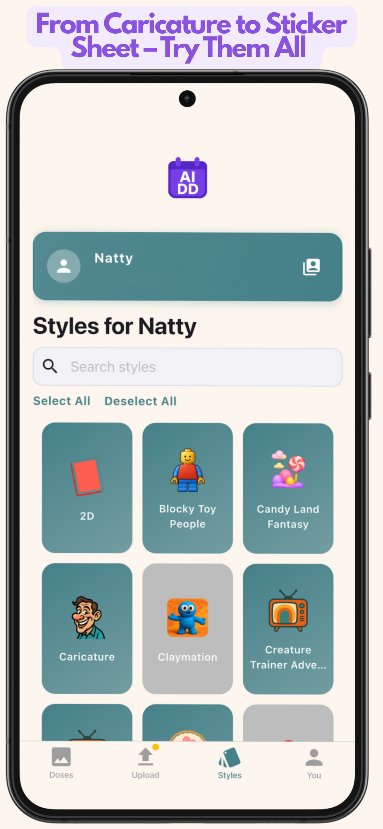 AI Daily Dose style selection